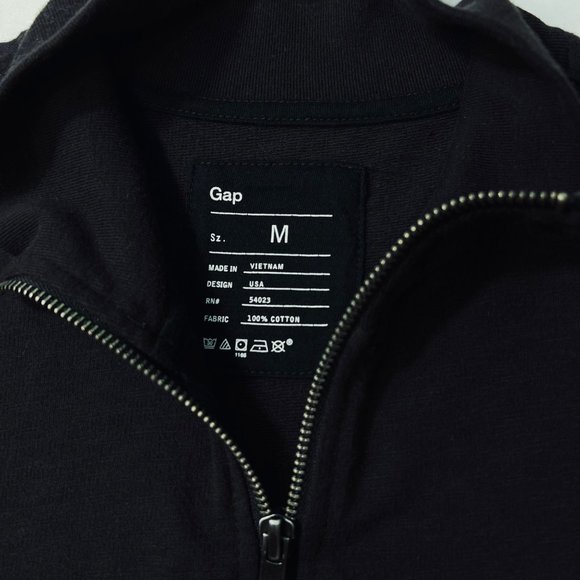 Gap Men’s 1/4 Zip Fine Knit Pullover 100% Cotton Black Medium NEW - Picture 8 of 11
